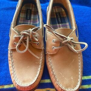 Sperry Womens Brown Leather Boat Shoes